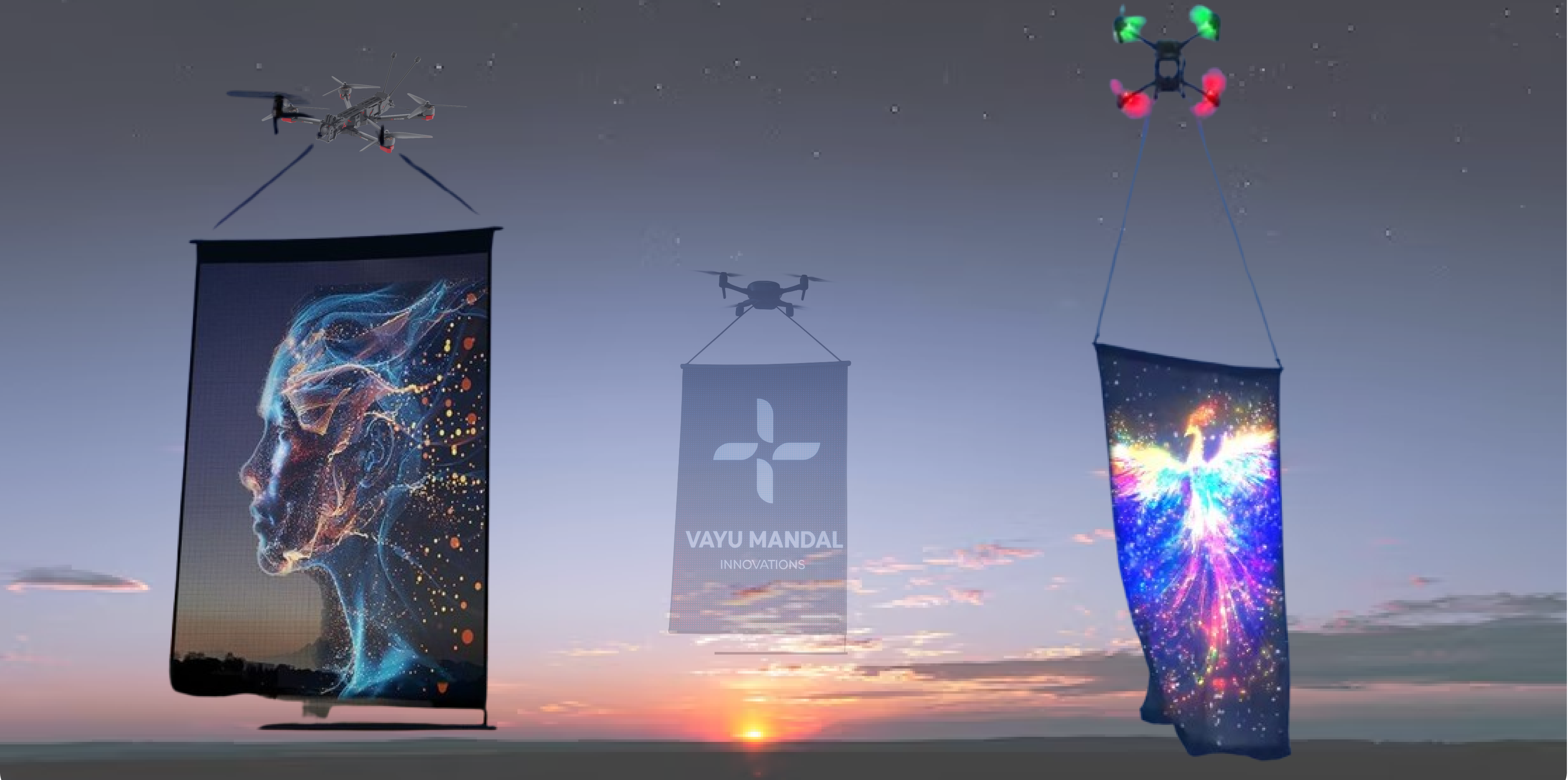 LED Screen Fitted Advertising Drone